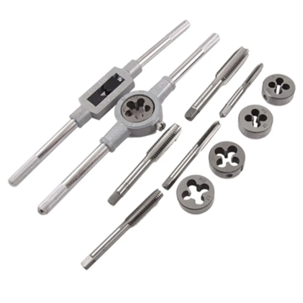 12/20pcs Tap And Die Set Tap Wrench Die Handle Screw Thread Threading Tapping Rethread Tool Bolt Screw Extractor