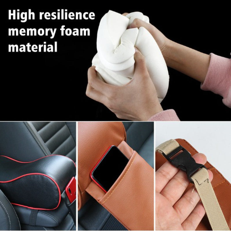 Car Arm Rest Extend Faux Leather Memory Cushion Foam Car Armrest Center Console Hand Pillow Pad Arm Rest Seat Box Pad