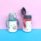 360ml Cartoon Stainless Steel Thermal Flask With Straw Portable Kids Thermos Mug Children Tumbler Drinking Cute Toddlers