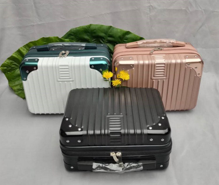 14 inch make up bag mini suitcase hand carry luggage, cosmetic bag, anti-scratch with large capacity makeup pouch