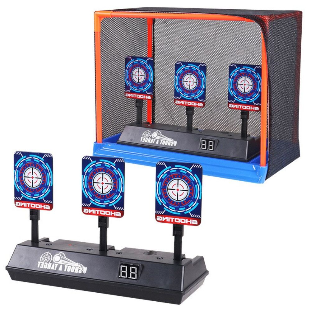 Kids Children Auto-Reset Electronic Shooting Scoring Target Toy with Dart Storage Basket for Soft Bullets Shooting Games
