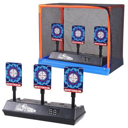 Kids Children Auto-Reset Electronic Shooting Scoring Target Toy with Dart Storage Basket for Soft Bullets Shooting Games