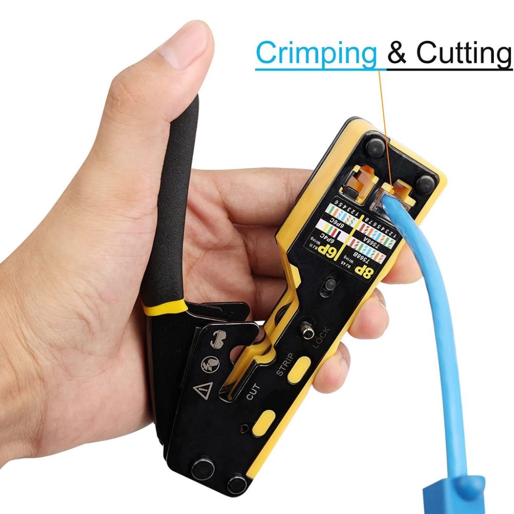 Cat6 Cat5 Cat5e 8P8C RJ45 Crimp Tool Pass Through Crimper Cutter Modular Connector Ethernet All-in-one Wire Tool