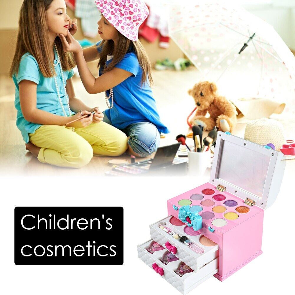 Children Makeup Toys Non-toxic Washable Makeup Set For Kids Girls Pretend Makeup Cosmetic Kit Toys