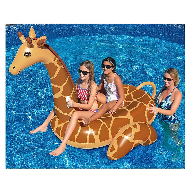 Giraffe Floating Inflatable Giraffe Pool Float For Kids Adult Float Raft Water Floating Boat Ride-On Swimming Ring Toys