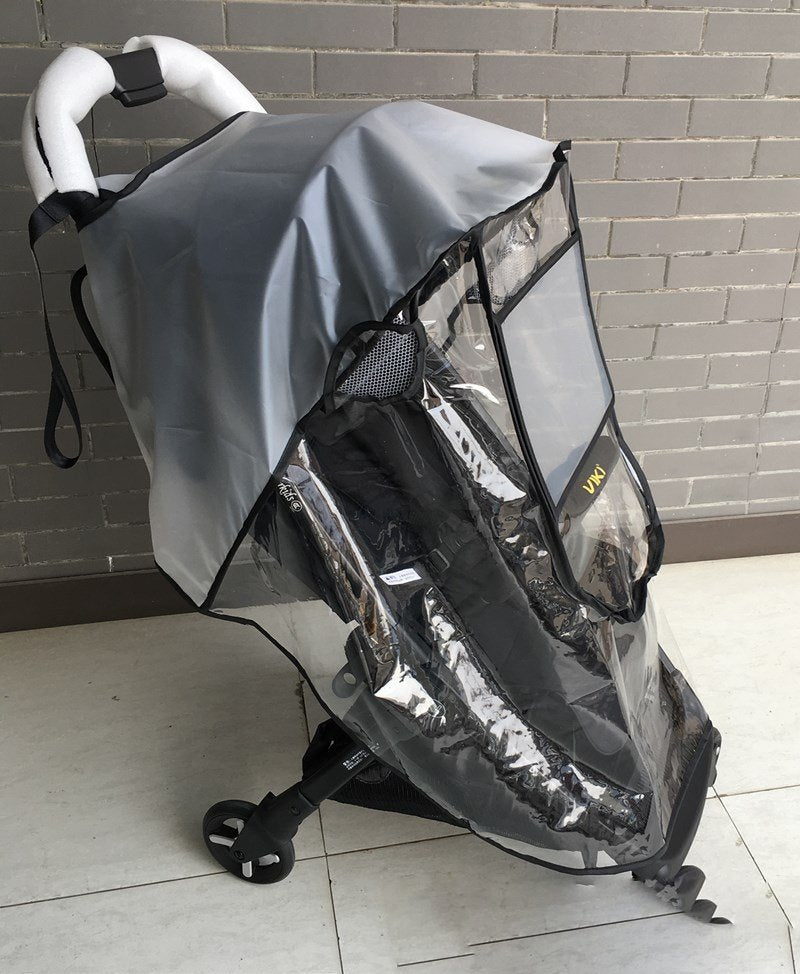 Baby Stroller Windproof Rain Cover All-Round Protection Large Observation Window Travel Essential Rain Cover