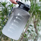 3.78L Gradient Water Bottle with Straw Hold Your Phone Motivational Time Marker Large Wide Mouth Drinking
