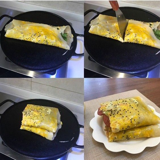 Cast Iron Grains Griddle Household Make Pancakes Fruit Pot Pancake Maker Shandong Grains Griddle Thickened Pan 28CM