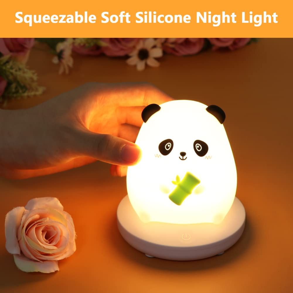 Cute Animal Silicone LED Lamp Rechargeable Night Light Rabbit Pig Panda Tiger Kids Bedside Table Lamp Birthday Gift Good