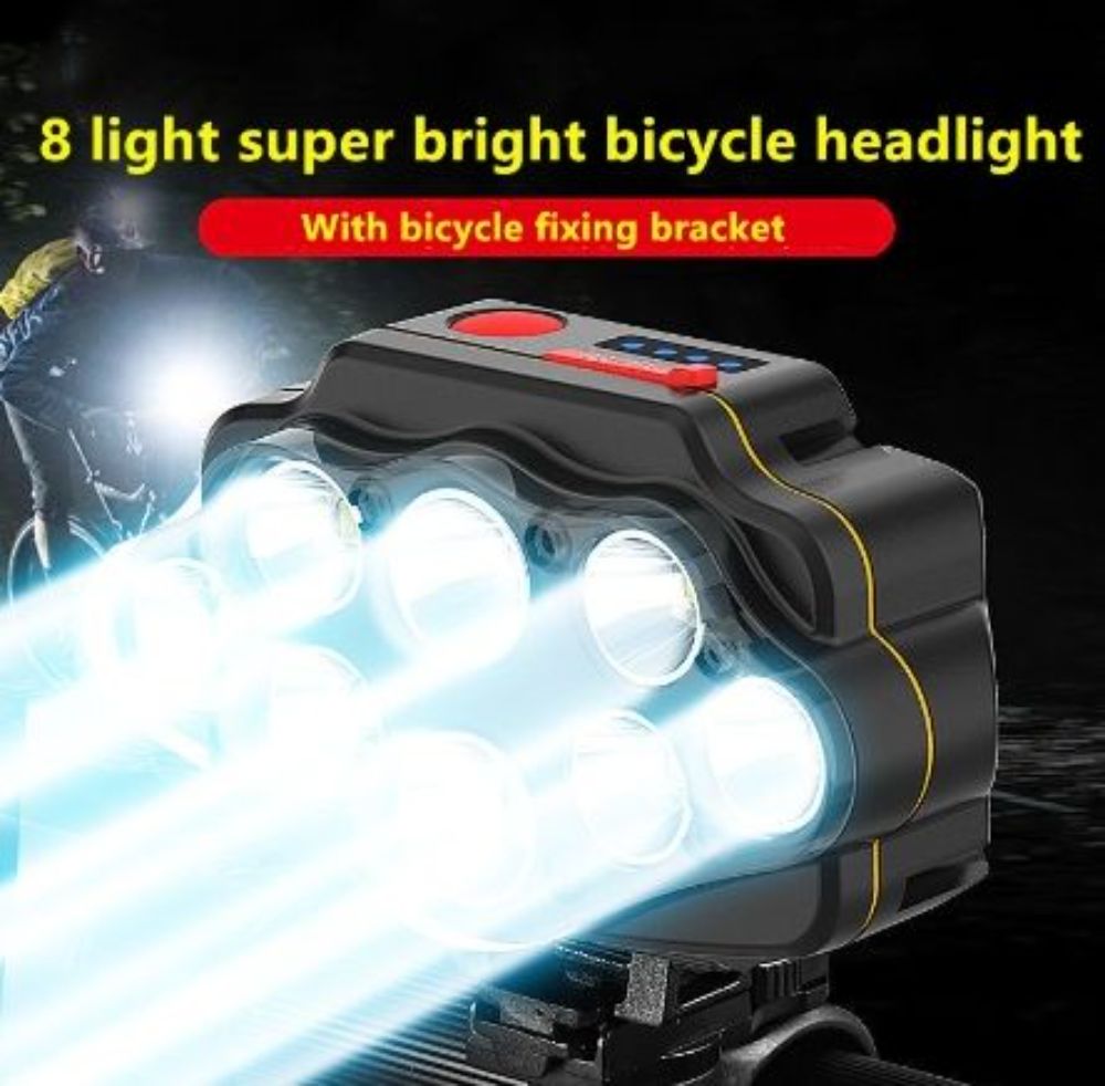 Bicycle Light 8 XPG Bike Light MTB Front Lamp Night Riding Illumination Riding Equipment Bike Accessories USB Chargeable