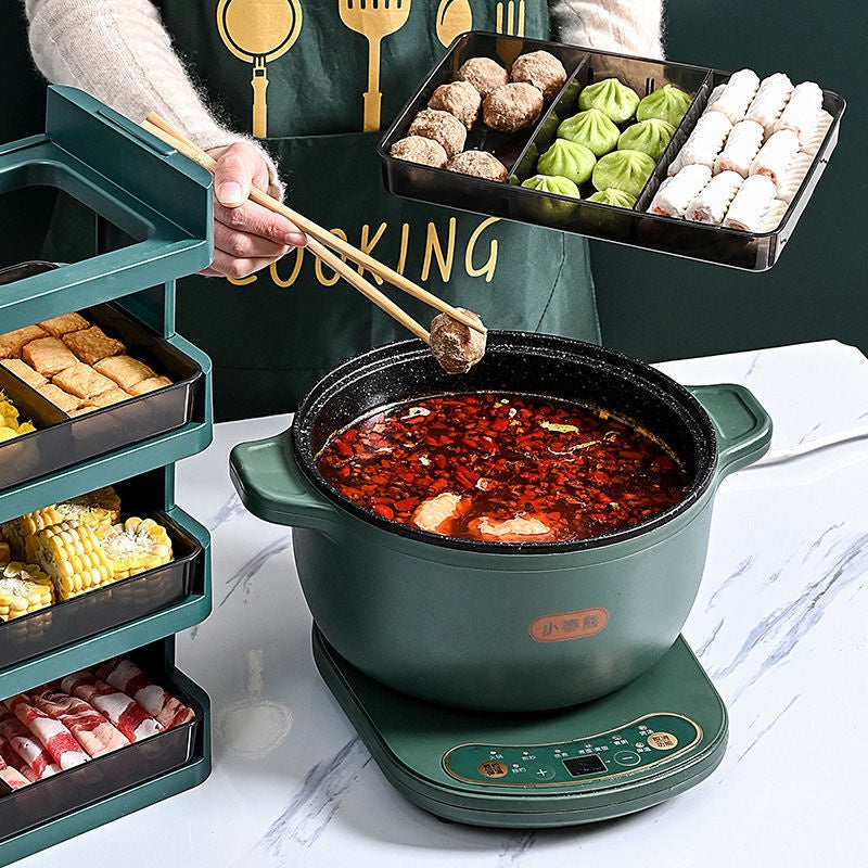 Steamboat Food Organizer Hot Pot Storage Organizer Multifunctional Multi-layer Side Dish Plate For Kitchen