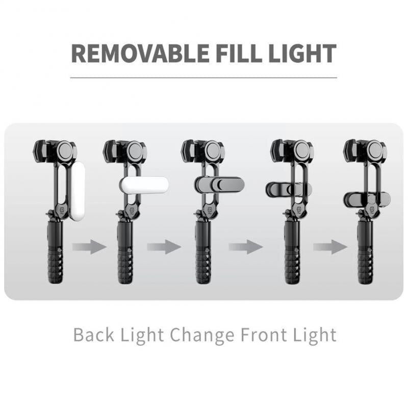 Mini Handheld Gimbal Stabilizer Q09 Wireless Bluetooth Selfie Stick Tripod With Detachable Fill Light Tripod