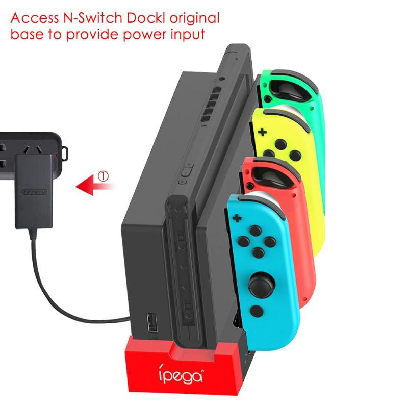 4 in 1 Switch Joycon Charger Charging Dock Base Docking Station LED Indicator for NS Switch Joy Controller