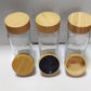 24 pieces Labeled Spice Jars Empty Square Spice Containers Airtight Wood Caps Kitchen Condiment Storage