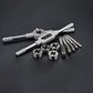 12/20pcs Tap And Die Set Tap Wrench Die Handle Screw Thread Threading Tapping Rethread Tool Bolt Screw Extractor