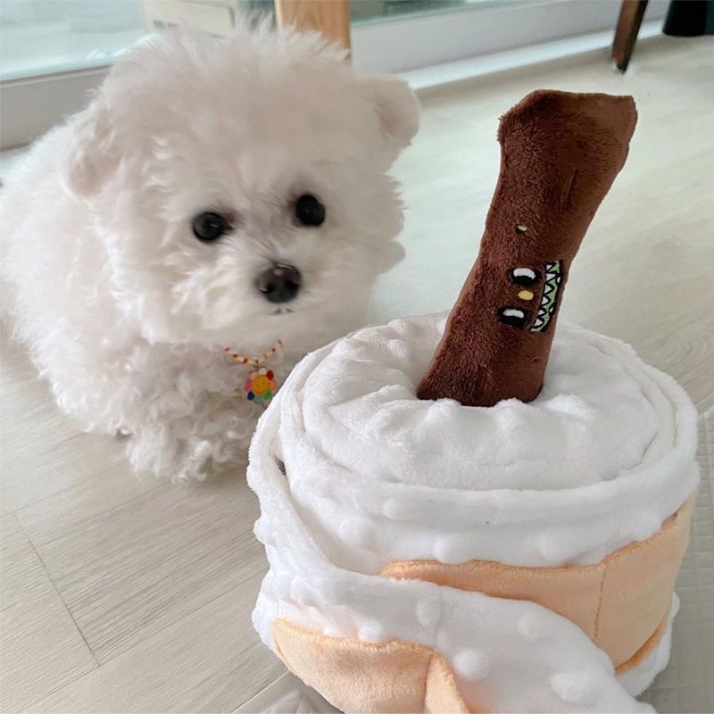 New Pet Dog Toy Simulation Toilet Paper Poop Picking Suit Puppy Plush Toy Hidden Food Squeak Interactive Toy for Dogs