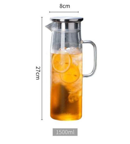 GF Glass Jug Hot And Cold Glass Jug Heat-Resistant Glass Jug Transparent Glass Jug Thickened Creative Household Juice