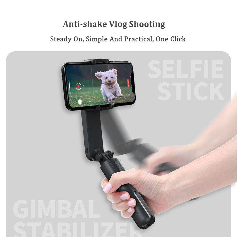 Mobile Phone Single Axis Stabilizer Telescopic Folding Bluetooth Selfie Stick Anti-shake With Led Fill Light Pole Tripod