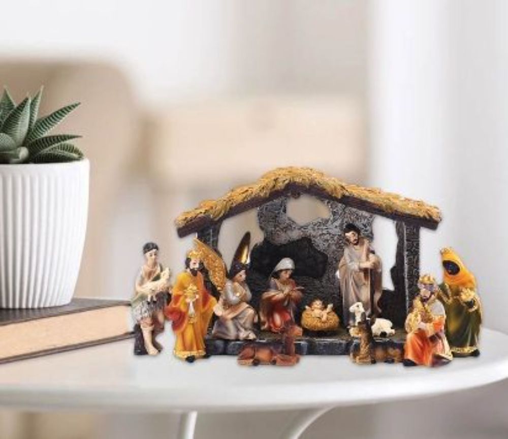 12Pcs Nativity Figurine Christ Easter Nativity Scene Set Religious Ornament Gift Ideas Wonderful Decoration For Home