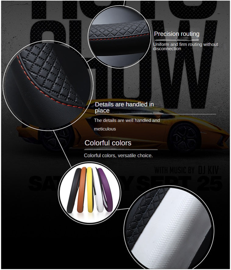 Car Steering Wheel Covers 38cm Universal Leather Cushion Cover Universal Classic Color Matching Handle Auto Accessories