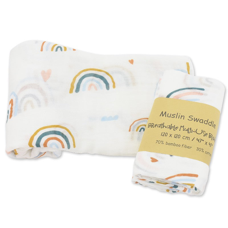 Premium Baby Swaddle Bamboo Cotton Muslin Cloth Towel Blanket Soft Breathable