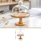 Wooden Tray Dessert Stand Cake Stand with Glass Cover Wood Decorative Tray Cake Pastry Bread Fruit Tasting Plate Dessert