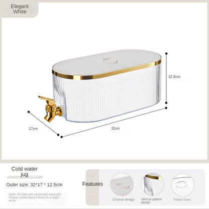 5.3L Refrigerator Water Bottle With Faucet Household Cool  Large Capacity Cold Kettle Beverage Dispenser Container Jug