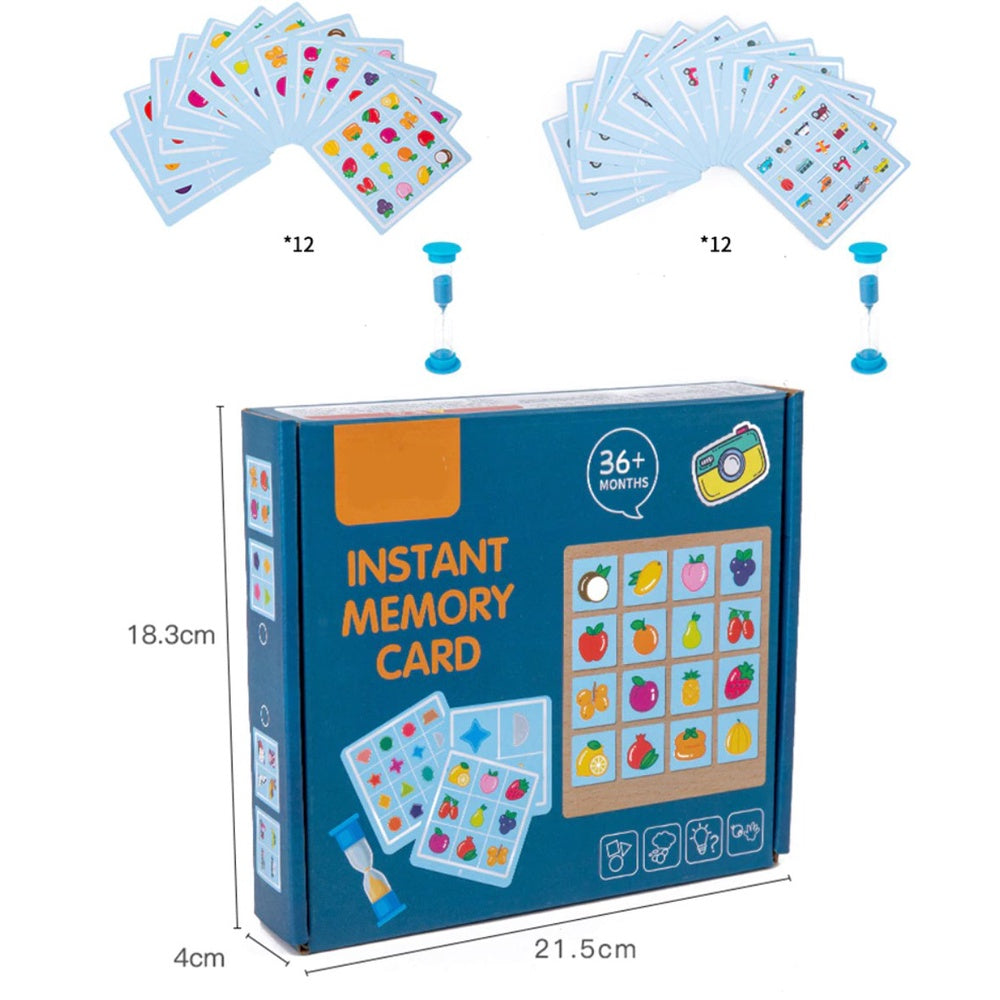 Montessori Right Brain Development Training Card Photographic Memory Board Early Education Instant Memory Grid Board