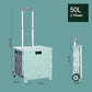 Large Folding Trolley Foldable Box Shopping Cart Trolley Kitchen Storage Box Wheeled Rolling Crate-Mobile Folding Cart