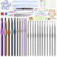 100pcs Aluminum Crochet Hooks Needles Set Weave Craft with Bag Hooks Knit Needles Gauge Scissors Stitch Holders DIY