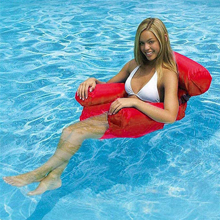 PVC Summer Inflatable Foldable Float Row Swimming Pool Water Hammock Air Mattresses Bed Beach Water Sports Lounge Chair