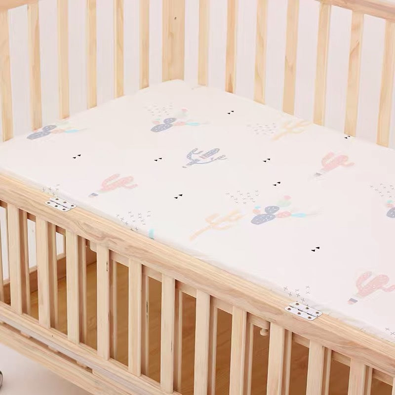 100% Cotton Baby Cot Fitted Sheet Bedsheet Comfortable Soft Mattress Cover Breathable Crib Bed For Infant And Toddler