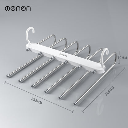 Folding Pants Rack Multifunctional Multi-Layer Hanger Household Magic Seamless Clip Wardrobe Storage Handy Tool Clothing