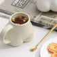 Creative Plump Cup With Sesame Glaze Ceramic Coffee Cup, Fun And Personalized Butt Mug, Niche Design, Korean Minimalist