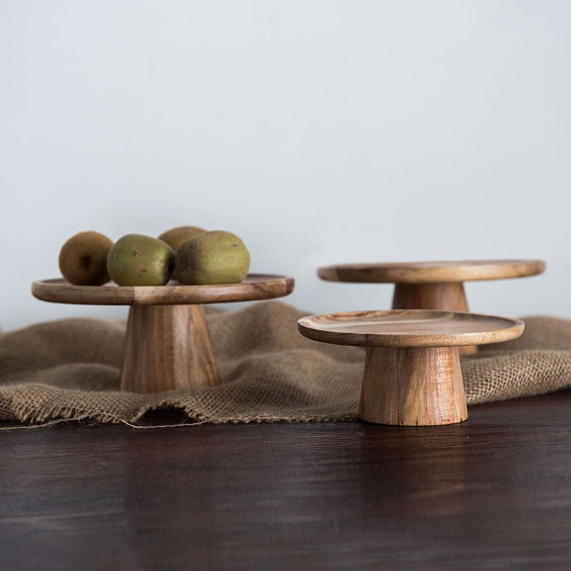 Cake Creative Food Dessert Eco Fruit Home Stand Natural Wood Photography Plate Serving Tray Japanese Style Wooden Tray