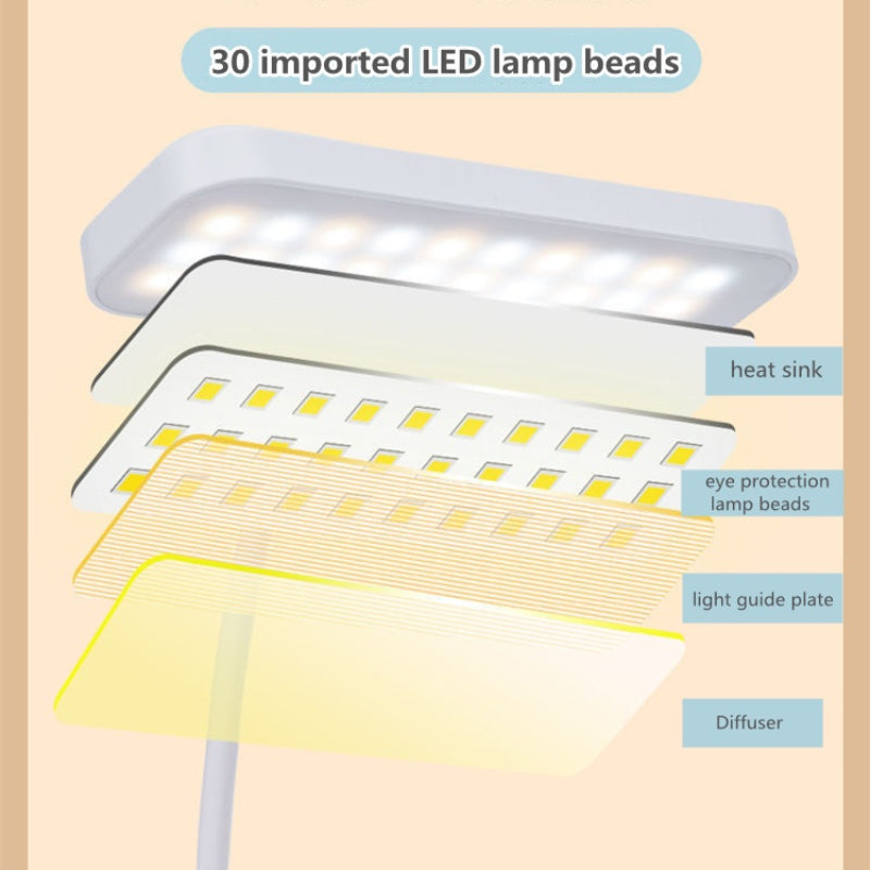 Clip-on LED Eye Protection Desk Lamp USB Rechargeable Touch Desk Lamp Suitable For Students To Read Office Bedroom Desk Lamp