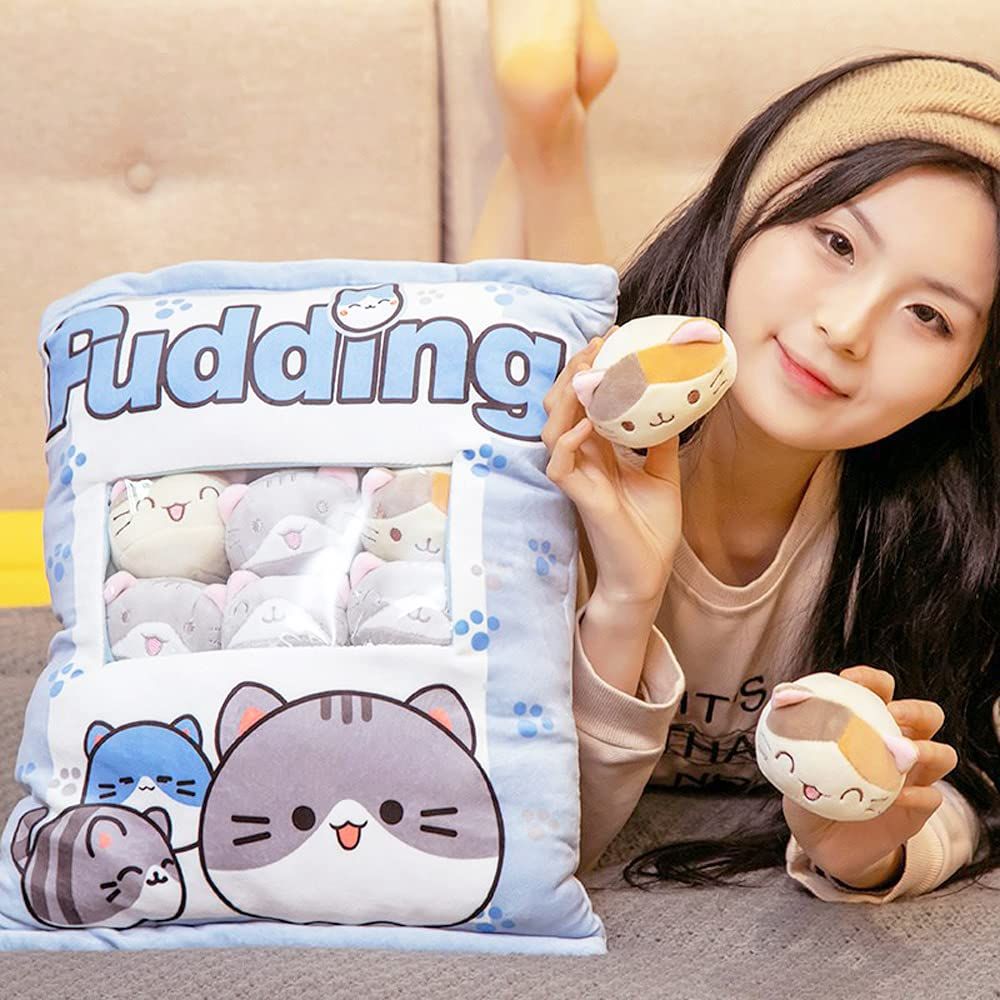 Stuffed Toy Animal Puddings Shape Home Office Throw Pillow Plush Toy cute Animal Puddings Shape Plush Toy Throw Pillow