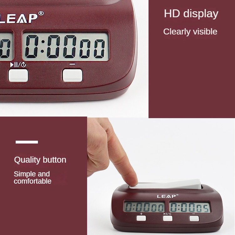 LEAP PQ9907S Digital Chess Clock I-go Count Up Down Timer for Game Competition Multi-functional Alarm Preset Stopwatch