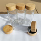 24 pieces Labeled Spice Jars Empty Square Spice Containers Airtight Wood Caps Kitchen Condiment Storage