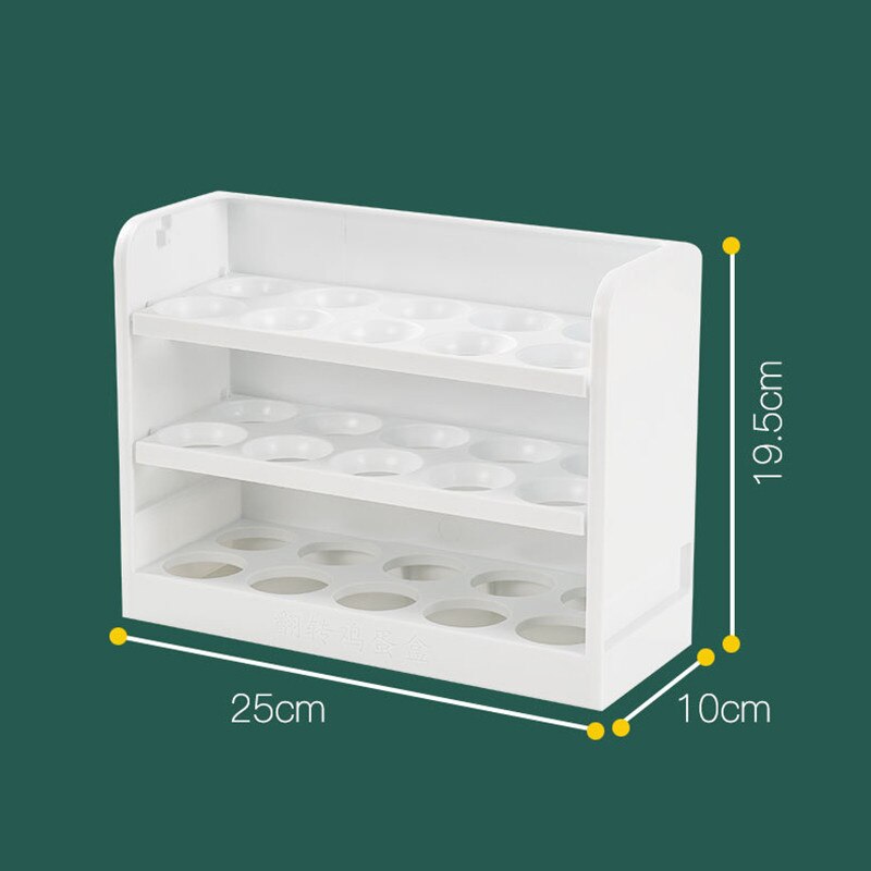 Three Layers Creative Flip Egg Storage Box Fridge Organizer Container Household Kitchen Fresh Rack Can Store 30 Egg