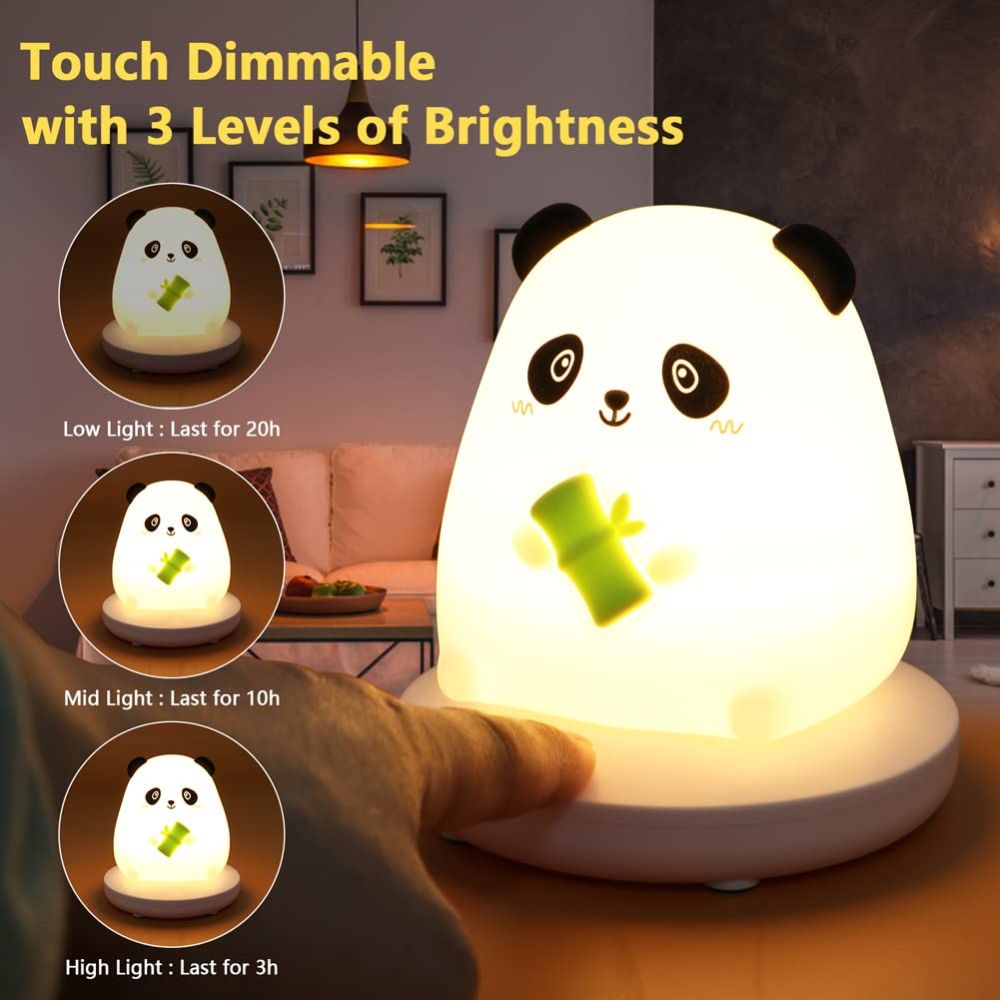 Cute Animal Silicone LED Lamp Rechargeable Night Light Rabbit Pig Panda Tiger Kids Bedside Table Lamp Birthday Gift Good