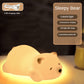 Night Sleeping Warm Light Eye Protection LED Cartoon Silicone Lamp Lovely Bear Reindeer Whale Modeling USB Rechargeable
