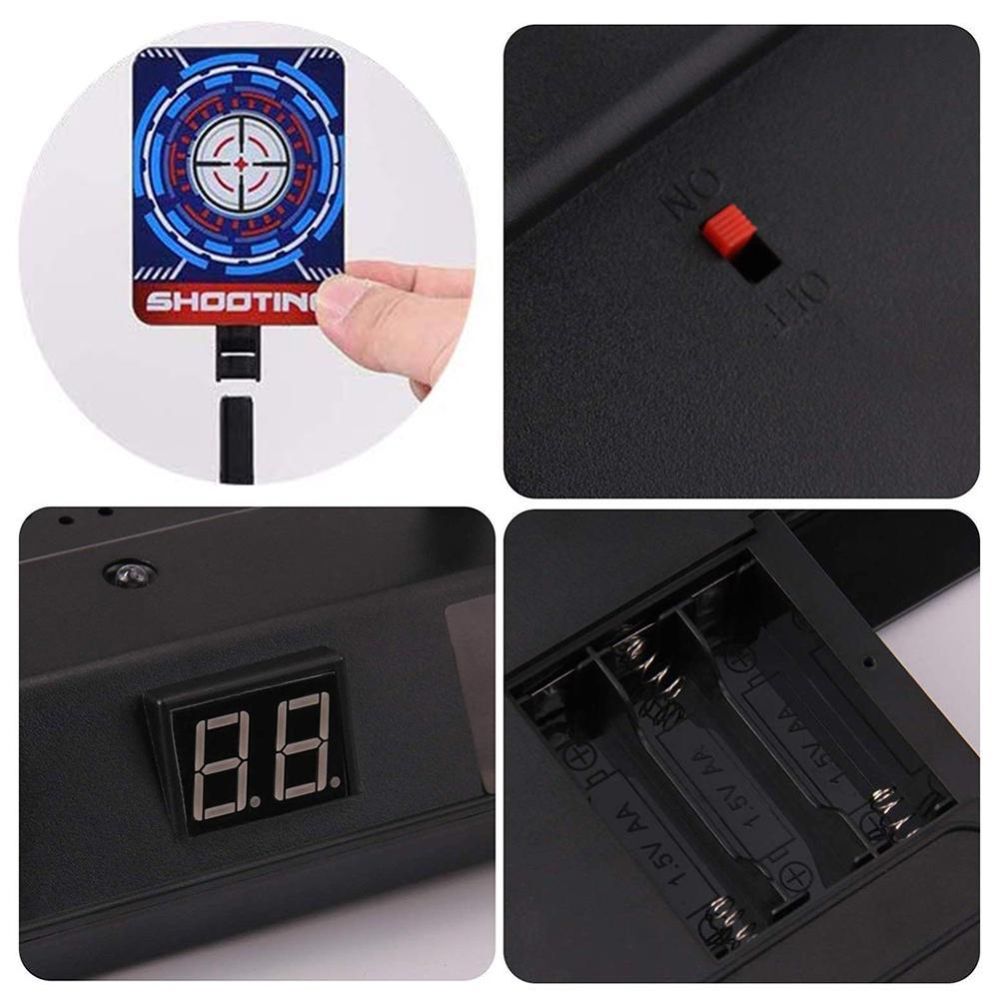 Kids Children Auto-Reset Electronic Shooting Scoring Target Toy with Dart Storage Basket for Soft Bullets Shooting Games
