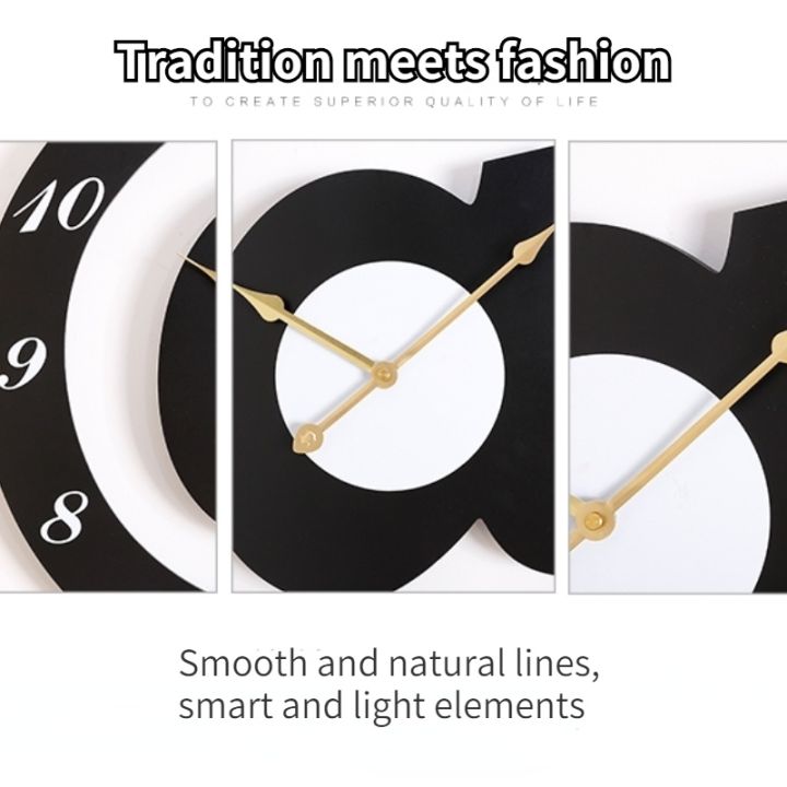 Wall Clock Creative Letter Shape Clock Mute Tall Bedroom & Living Room Wall Clock Fashion Simple Letter Shape 3D