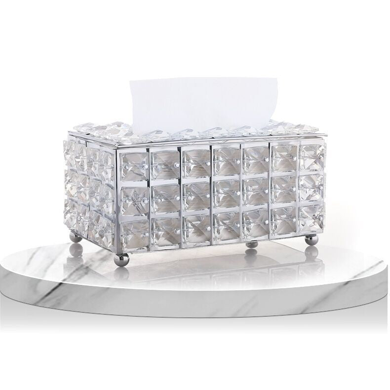 Crystal Tissue Box European Style Household Toilet Paper Napkin Holder Organizer Box Luxury High-End Paper Extraction