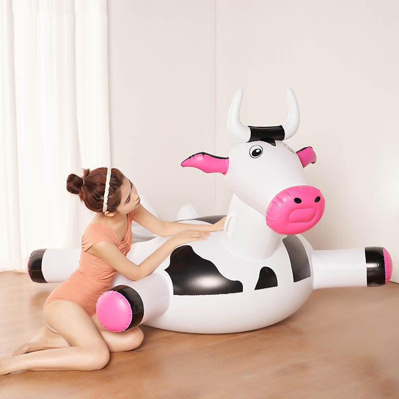 Cow Floating Inflatable Cows Pool Float For Kids Adult Float Raft Water Floating Boat Ride-On Swimming Ring Summer Toys