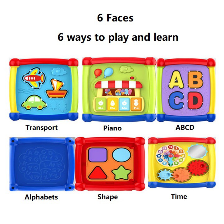 Baby Educational Music Toy Activity Cube Piano Shape Time Alphabet Figures