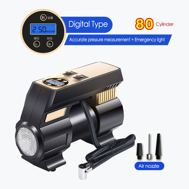 Digital Car Tyre Air Pump Compressor 80 And 100 Cylinder Tire Portable Inflator Fast And Powerful Portability Convenient