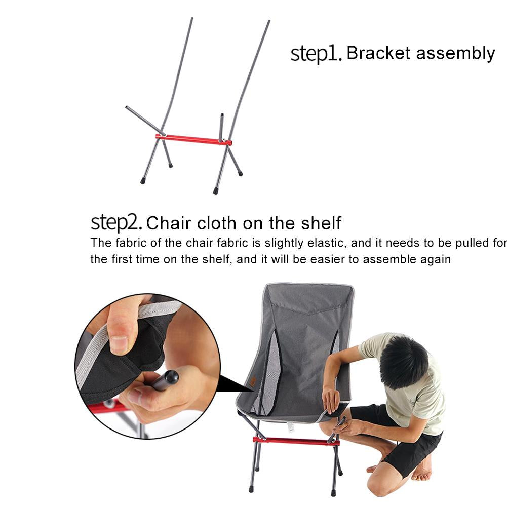 Travel Folding Chair  Ultralight High Load Camping Chair Portable Beach Hiking Picnic Seat Fishing Tools Outdoor Chair