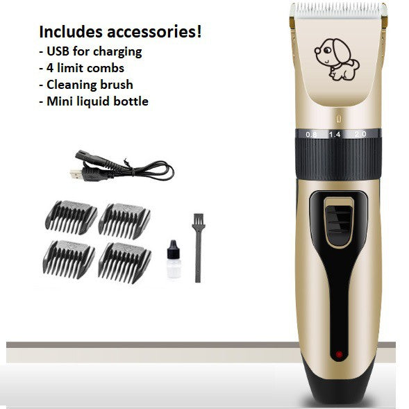 Pet electric hair shaver clipper set, grooming, trimming dog / cat fur & hair